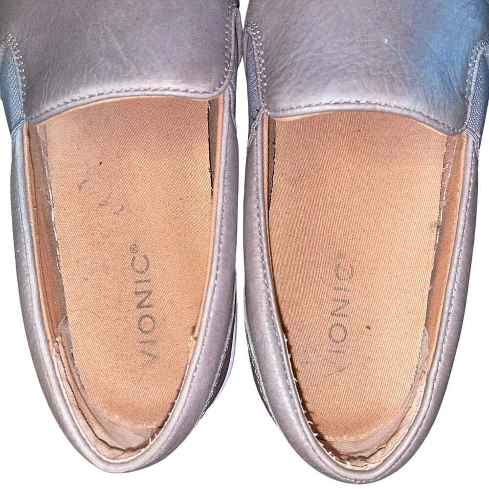 Vionic Demetra Gray Leather Slip-On Loafer Women’s Size 8.5 - Picture 7 of 8